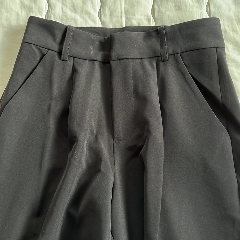 Boston Proper Black Wide Leg Pleated Slacks (new) Size 2 - Picture 4 of 6